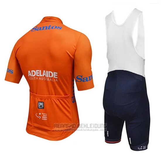 2018 Fahrradbekleidung Tour Down Under Santos Orange Trikot Kurzarm und Tragerhose - zum Schließen ins Bild klicken